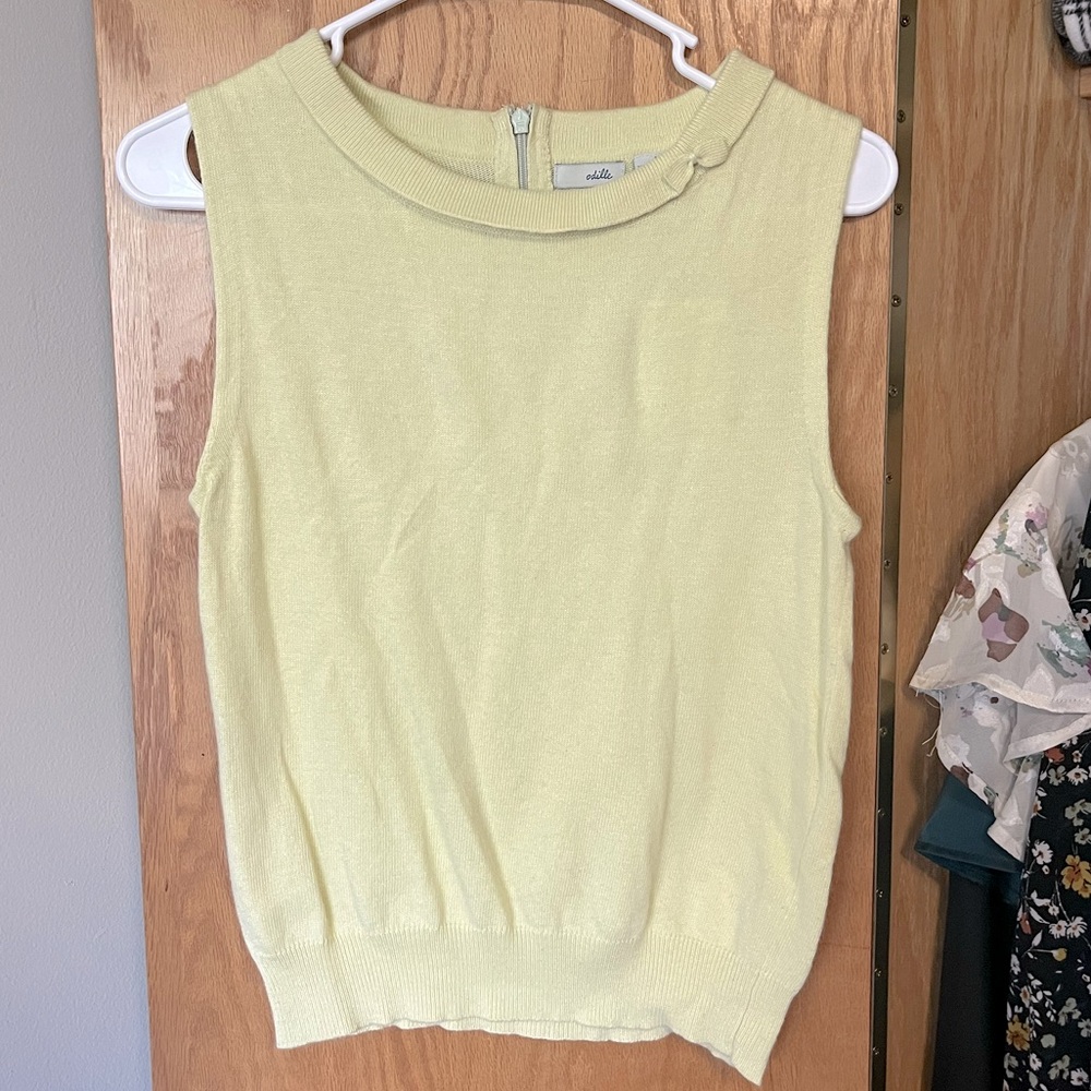 Odille Anthropologie Lime Green Sweater Vest | Size M